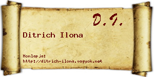 Ditrich Ilona névjegykártya